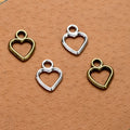 Open Heart Outline Charm Metal Jewelry Making Component In 3 Finishes view 2