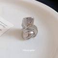 Large Twisted Sculptural Metal Statement Rings Gold Silver view 4
