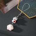Lucky Cat Phone Strap Charm with Flocked Paw 5 Colors view 3
