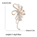 Shell Effect Leaf Cluster Brooch With Crystal Ribbon Loops view 6