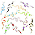 Striped Snake Enamel Metal Jewelry Charms, 12 Colorways view 5