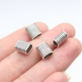 9.4x8.3x5.3mm 0.98g Antique Silver Zinc Alloy Oval Large Hole Spacer Round Beads for Bracelet Jewelry Making