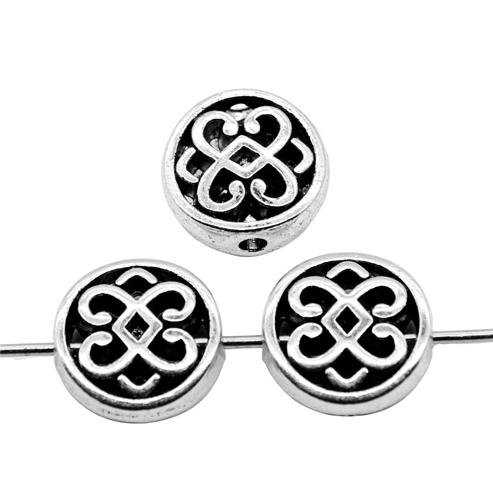 10x10mm 1.3g Multicolor Zinc Alloy Carved Round Loose Metal Beads for Bracelet Necklace DIY Jewelry Making