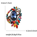 Faceted Oval Crystal Wreath Metal Brooch in Six Colors view 9