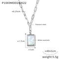 Square White Seashell Pendant Paperclip Chain Necklace view 6