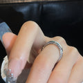 Silver Tone Clear Crystal Band Ring In Closed Or Open Style view 7