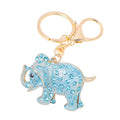 Rhinestone Elephant Keychain Gold Tone Metal Bag Charm view 5