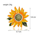 Orange Sunflower Crystal Metal Brooch Pin for Jackets and Lapels view 2