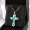 Gold Tone Multicolor Evil Eye Cross Pendant Necklaces view 4