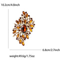 Large Oval Crystal Spray Brooch with Faceted Stones view 10