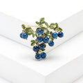 Berry Cluster Brooch Enamel Leaves Red Purple Blue view 8
