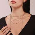 Multi-Layer Stainless Steel Necklace Natural Stone Tassel Pendant view 3