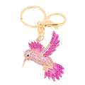 Rhinestone Hummingbird Keychain Gold Tone Flying Bird Charm view 5