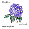 Enamel Hydrangea Brooch with Crystal Centers in Four Colors view 7