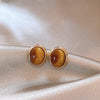 Amber Oval Stud