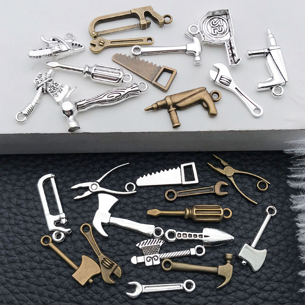 Zinc Alloy Screwdriver Wrench Axe Tool Charm Pendants for DIY Necklace Keychain Jewelry