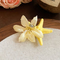 Fabric Lily Starfish Duckbill Hair Clips Green Yellow Pink view 7