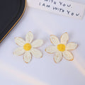 Embroidered Five Petal Flower Stud Earrings in Seven Colors view 12