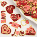 Red Love Letter and Heart Enamel Charm Collection for Jewelry Making view 1