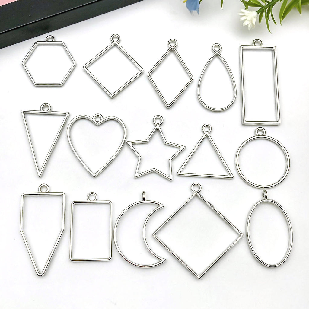 Zinc Alloy Teardrop Heart Hollow Charm Pendants for DIY Bracelet Necklace Jewelry Making