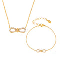 Zircon Infinity Necklace Bracelet Flower Station Set view 5