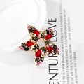 Red Gold Tone Five Point Star Openwork Metal Brooch Pin view 4
