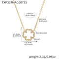 Clover Openwork Zircon Necklace Bracelet Stud Earrings Set view 9