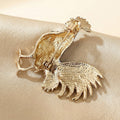 Crystal Rooster Brooch With Red Black and Blue Enamel view 4