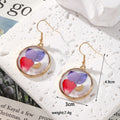 Gold Tone Pressed Flower Resin Drop Earrings 7 Shapes view 6