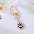 Gold and Silver Tone Crystal Evil Eye Clip Keychains view 8