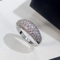 Domed Clear Stone Pave Ring In Polished Silver Tone view 2