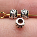 Antique Silver Metal Vine Scroll Large Hole Bead For Jewelry Making view 1