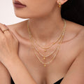 Natural Stone Bead Necklace Gold Eight Point Star Zircon Pendant view 3