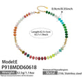 Colorful Natural Stone Rondelle Pearl Beaded Necklace 42.5+5cm view 10