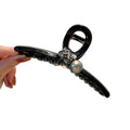 Brown Translucent Pearl Crystal Bow Hair Claw Clip view 5