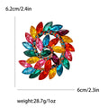 Spiral Marquise Crystal Wreath Brooch in Three Multicolor Palettes view 6