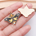 Enamel Zinc Alloy Flower Moon Butterfly Charm Pendant for DIY Necklace Earrings Keychain