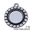 Twisted-Rope Round 12 mm Pendant Setting in Silver Tone view 3