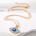 Gold and Silver Tone Geometric Crystal Evil Eye Pendant Necklaces view 2