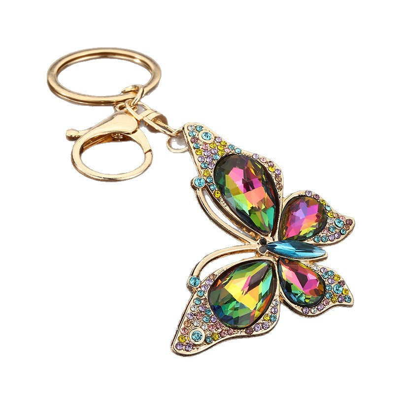 Rhinestone Bow Zinc Alloy Keychain for Car Keys and Bags
