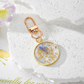 Gold Frame Round Resin Pressed Flower Keychains Lobster 4 Styles view 6