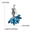 Crystal Skirt Mermaid Brooch in Four Jewel Colorways view 6