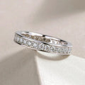 Slim Channel-Set Clear Stone Band In Three Metal Finishes view 1