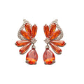 Crystal Butterfly Wing Drop Earrings with Distinctive Textured Details view 5
