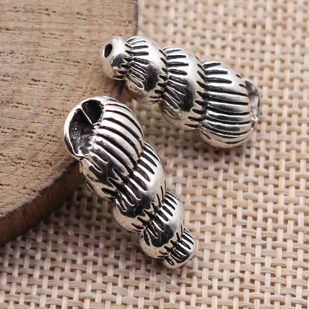 24x10x6.9mm 5.3g Antique Silver Zinc Alloy Conch Shell Loose Metal Beads for DIY Jewelry Making