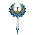 Enamel Phoenix Tassel Brooch in Detailed Metal for Jackets and Scarves view 5