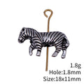 Antique Silver Striped Zebra Shaped Small Hole Metal Bead view 3