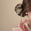 Dark Floral Brocade Square Hair Wrap And Straight Hair Stick view 3