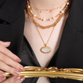 Gold Layering Necklaces Bracelet Butterfly Shell Bead Styles view 4
