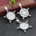 Star Shaped Cabochon Pendant Trays in Bronze and Silver view 2